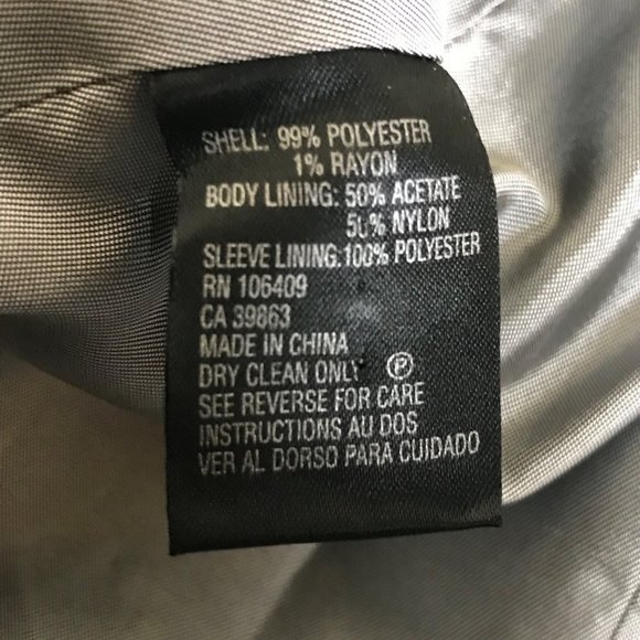 Tahari Black & White Pinstriped Blazer Size 10 Collared Snap Closure Long Sleeve - Picture 6 of 6